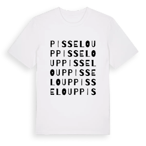 Pisseloup ordlek t-shirt – ekologisk bomull t-shirt från Pinshirt