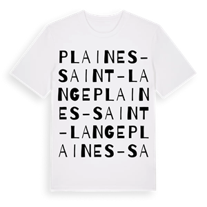 Plaines-Saint-Lange ordlek t-shirt – ekologisk bomull t-shirt från Pinshirt