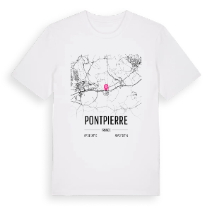 Pontpierre karta t-shirt – ekologisk bomull t-shirt från Pinshirt