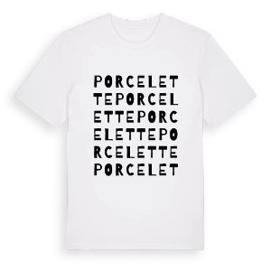 Porcelette ordlek t-shirt – ekologisk bomull t-shirt från Pinshirt
