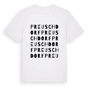 Preuschdorf ordlek t-shirt – ekologisk bomull t-shirt från Pinshirt