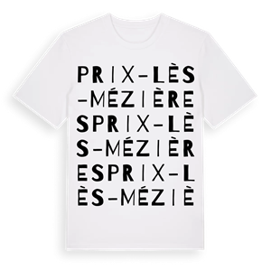 Prix-lès-Mézières ordlek t-shirt – ekologisk bomull t-shirt från Pinshirt