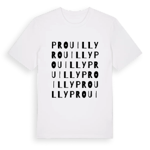 Prouilly ordlek t-shirt – ekologisk bomull t-shirt från Pinshirt