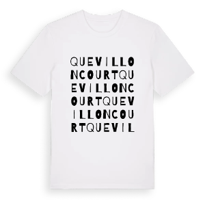 Quevilloncourt ordlek t-shirt – ekologisk bomull t-shirt från Pinshirt