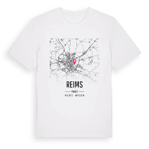 Reims karta t-shirt – ekologisk bomull t-shirt från Pinshirt