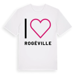 Jag älskar Rogéville t-shirt stort tryck – ekologisk bomull t-shirt från Pinshirt