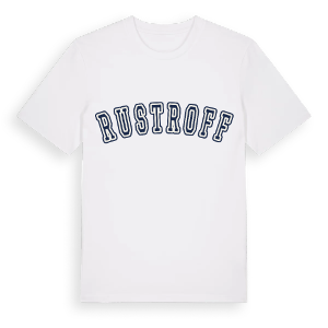 Rustroff college t-shirt – ekologisk bomull t-shirt från Pinshirt