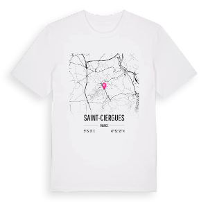 Saint-Ciergues karta t-shirt – ekologisk bomull t-shirt från Pinshirt