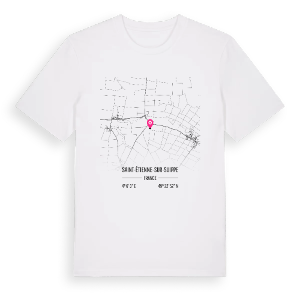 Saint-Étienne-sur-Suippe karta t-shirt – ekologisk bomull t-shirt från Pinshirt