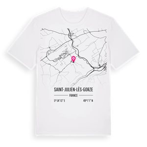 Saint-Julien-lès-Gorze karta t-shirt – ekologisk bomull t-shirt från Pinshirt