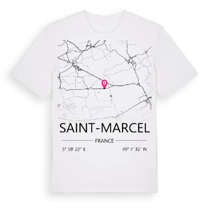 Saint-Marcel karta t-shirt – ekologisk bomull t-shirt från Pinshirt