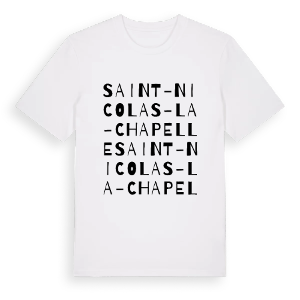 Saint-Nicolas-la-Chapelle ordlek t-shirt – ekologisk bomull t-shirt från Pinshirt