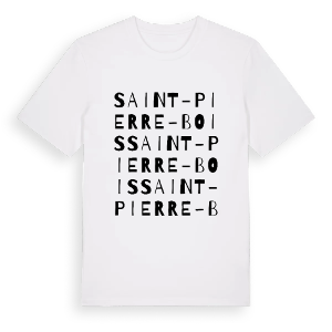 Saint-Pierre-Bois ordlek t-shirt – ekologisk bomull t-shirt från Pinshirt