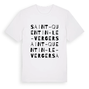 Saint-Quentin-le-Verger ordlek t-shirt – ekologisk bomull t-shirt från Pinshirt