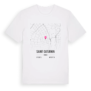 Saint-Saturnin karta t-shirt – ekologisk bomull t-shirt från Pinshirt