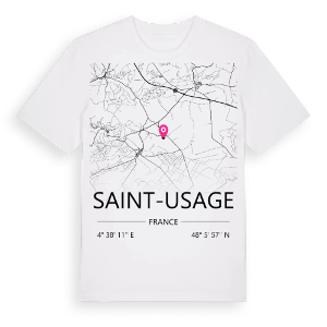 Saint-Usage karta t-shirt – ekologisk bomull t-shirt från Pinshirt