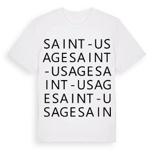 Saint-Usage ordlek t-shirt – ekologisk bomull t-shirt från Pinshirt