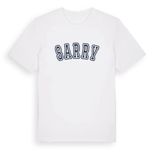 Sarry college t-shirt – ekologisk bomull t-shirt från Pinshirt