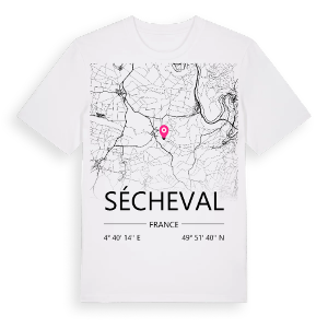 Sécheval karta t-shirt – ekologisk bomull t-shirt från Pinshirt
