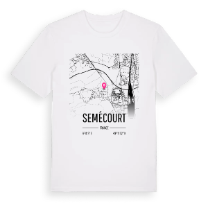 Semécourt karta t-shirt – ekologisk bomull t-shirt från Pinshirt