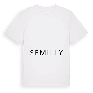 Jag älskar Semilly t-shirt stort tryck – ekologisk bomull t-shirt från Pinshirt
