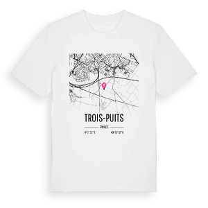 Trois-Puits karta t-shirt – ekologisk bomull t-shirt från Pinshirt