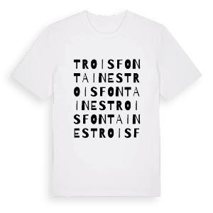Troisfontaines ordlek t-shirt – ekologisk bomull t-shirt från Pinshirt