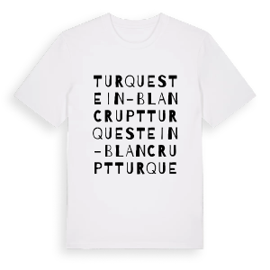 Turquestein-Blancrupt ordlek t-shirt – ekologisk bomull t-shirt från Pinshirt