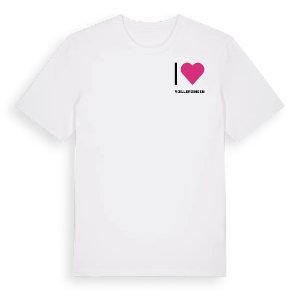 Jag älskar Vœllerdingen t-shirt litet tryck – ekologisk bomull t-shirt från Pinshirt