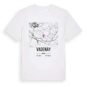 Vadenay karta t-shirt – ekologisk bomull t-shirt från Pinshirt