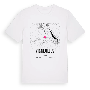 Vigneulles karta t-shirt – ekologisk bomull t-shirt från Pinshirt