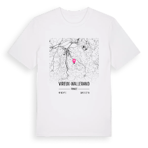 Vireux-Wallerand karta t-shirt – ekologisk bomull t-shirt från Pinshirt