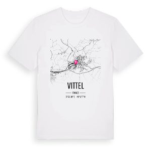 Vittel karta t-shirt – ekologisk bomull t-shirt från Pinshirt