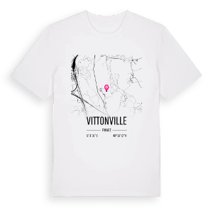 Vittonville karta t-shirt – ekologisk bomull t-shirt från Pinshirt