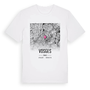 Vosges karta t-shirt – ekologisk bomull t-shirt från Pinshirt