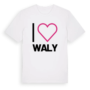 Jag älskar Waly t-shirt stort tryck – ekologisk bomull t-shirt från Pinshirt