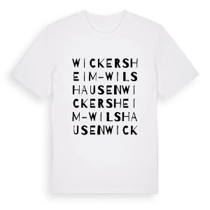 Wickersheim-Wilshausen ordlek t-shirt – ekologisk bomull t-shirt från Pinshirt
