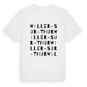 Willer-sur-Thur ordlek t-shirt – ekologisk bomull t-shirt från Pinshirt