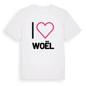 Jag älskar Woël t-shirt stort tryck – ekologisk bomull t-shirt från Pinshirt