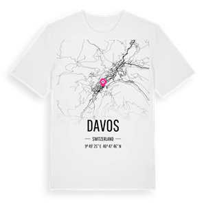 Davos karta t-shirt – ekologisk bomull t-shirt från Pinshirt
