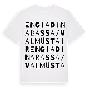 Engiadina Bassa/Val Müstair ordlek t-shirt – ekologisk bomull t-shirt från Pinshirt