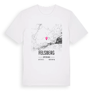 Felsberg karta t-shirt – ekologisk bomull t-shirt från Pinshirt
