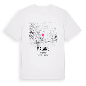 Malans karta t-shirt – ekologisk bomull t-shirt från Pinshirt