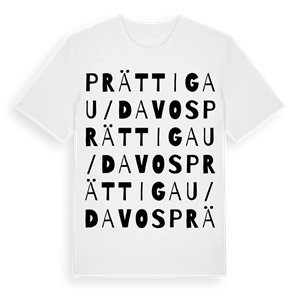Prättigau/Davos ordlek t-shirt – ekologisk bomull t-shirt från Pinshirt