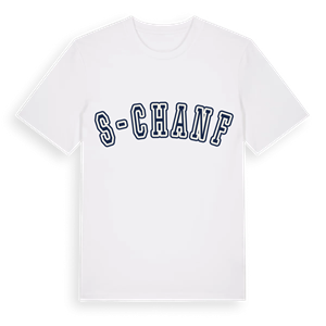 S-chanf college t-shirt – ekologisk bomull t-shirt från Pinshirt
