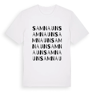 Samnaun ordlek t-shirt – ekologisk bomull t-shirt från Pinshirt
