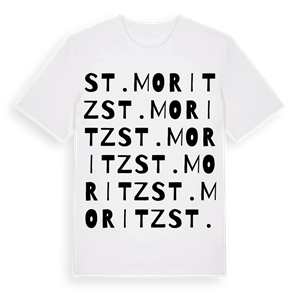 St. Moritz ordlek t-shirt – ekologisk bomull t-shirt från Pinshirt