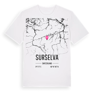 Surselva karta t-shirt – ekologisk bomull t-shirt från Pinshirt