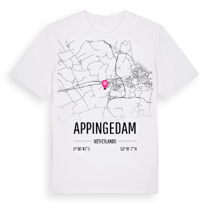 Appingedam karta t-shirt – ekologisk bomull t-shirt från Pinshirt
