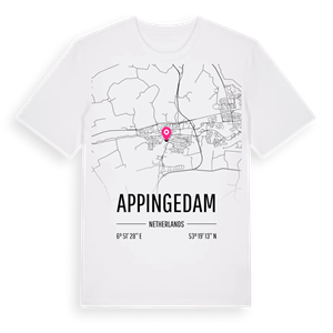 Appingedam karta t-shirt – ekologisk bomull t-shirt från Pinshirt